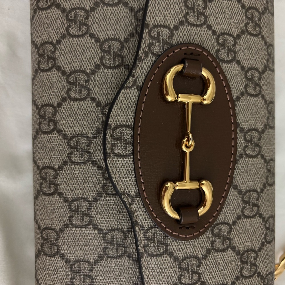 Gucci Brown and Gold Clutch with Monogram Design - Picture 2 of 10